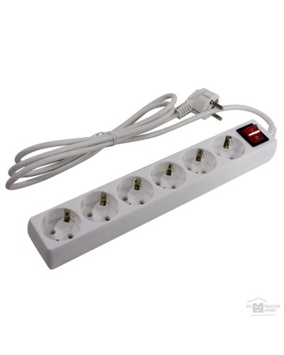 SP6W-250. Сетевой фильтр 6 розеток, 5м, белый. 5bites в Набережных Челнах