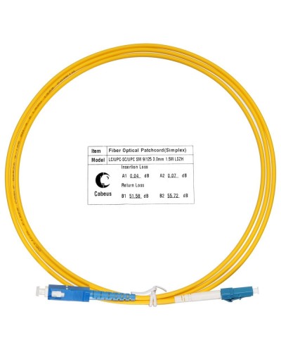 FOP(s)-9-LC-SC-1,5m (7520c). Патч-корд оптический. CABEUS в Набережных Челнах