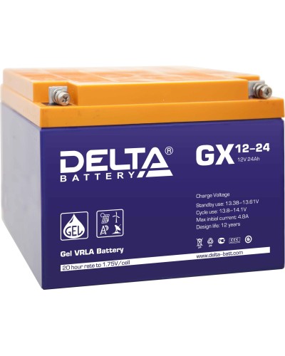 Delta GX 12-24. Аккумулятор герметичный свинцово-кислотный. Delta в Набережных Челнах