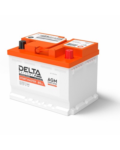 Delta START MASTER AGM 1260 (60 Ah). Аккумулятор автомобильный герметичный свинцово-кислотный. Delta в Набережных Челнах