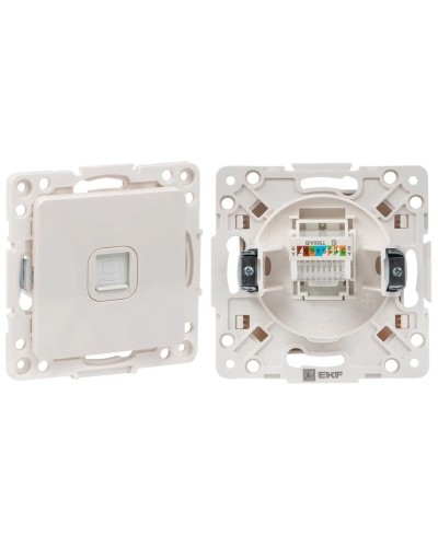 Стокгольм Механизм Розетки RJ-45 1-местной (EYK01-035-10). Механизм Розетки RJ-45 1-местной. EKF в Набережных Челнах