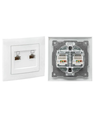 Валенсия розетка комп RJ-45 2-местная (EWK02-035-10). Розетка комп RJ-45 2-местная. EKF в Набережных Челнах