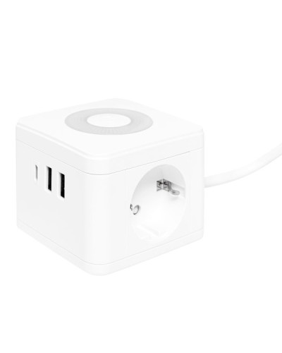 Удлинитель Куб 2 гнезда 2USB 2,4А+Type C + Ночник 1,3 метра 1мм2. Удлинитель Куб. EKF в Набережных Челнах