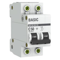 Автоматический выключатель 2P 50А (C) 4,5кА ВА 47-29 Basic (mcb4729-2-50C). Автоматический выключатель. EKF
