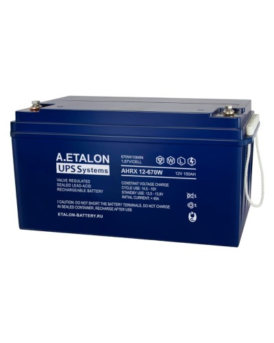 A.ETALON AHRX 12-670W (150). Аккумулятор герметичный свинцово-кислотный. ETALON в Набережных Челнах