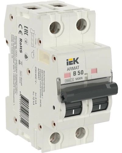 M06N 2P B 50А 6кА ARMAT (AR-M06N-2-B050). Автоматический выключатель. IEK в Набережных Челнах