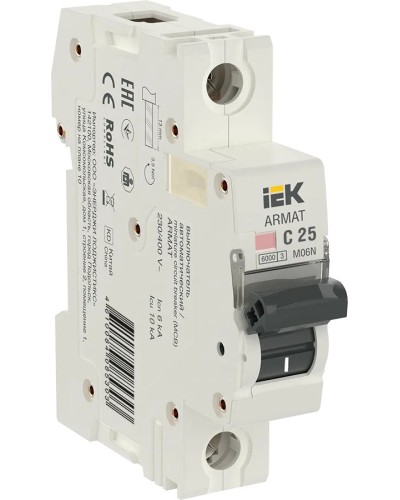 M06N 1P C 25А 6кА ARMAT (AR-M06N-1-C025). Автоматический выключатель. IEK в Набережных Челнах