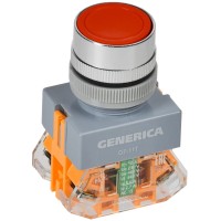 Кнопка D7-11T d=22мм красная GENERICA (BBT50-11T-3-21-K04-G). Кнопка управления с фиксацией. IEK
