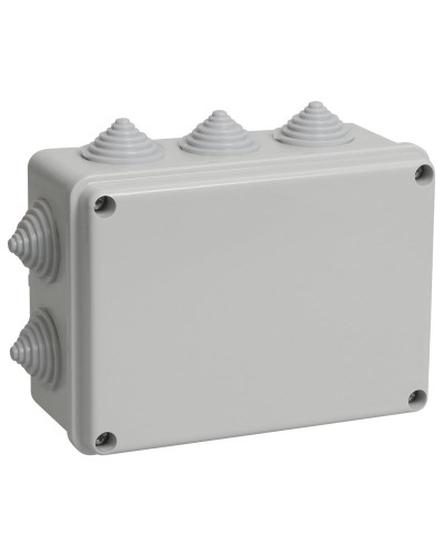 Коробка распаячная КМ41241 150х110х70 открытой проводки IP44 10 гермовводов серая (UKO10-150-110-070-K41-44). Коробка распаячная безгалогенная (HF). IEK в Набережных Челнах