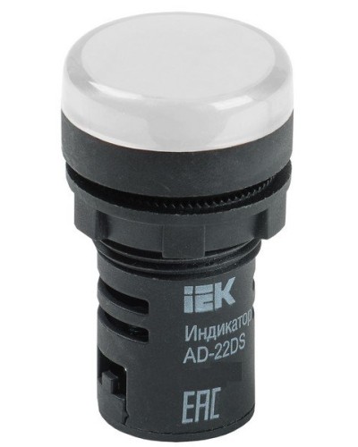 Лампа AD22DS (LED) матрица D22 мм 24В AC/DC белый (BLS10-ADDS-024-K01). Светосигнальный индикатор. IEK в Набережных Челнах