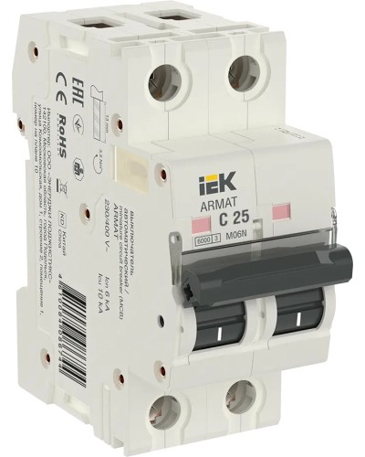 M06N 2P C 25А 6кА ARMAT (AR-M06N-2-C025). Автоматический выключатель. IEK в Набережных Челнах