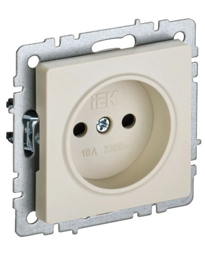 Розетка без з/к РСш10-2-БрКр бежевый BRITE (BR-R13-10-K10). Розетка без заземления с защитными шторками. IEK в Набережных Челнах