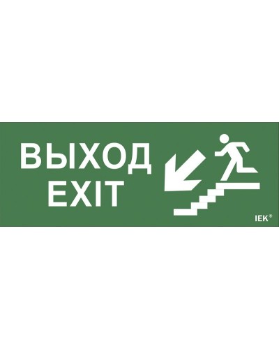 Самоклеящаяся этикетка Выход/лестница вниз/фигура (LPC10-1-24-09-VLVNF). Самоклеящаяся этикетка 240х90 мм. IEK в Набережных Челнах