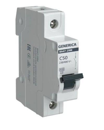 GENERICA ВА47-29М 1P C 50А 4,5кА (MVA21-1-050-C-G). Автоматический выключатель. IEK в Набережных Челнах