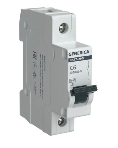 GENERICA ВА47-29М 1P C 6А 4,5кА (MVA21-1-006-C-G). Автоматический выключатель. IEK в Набережных Челнах