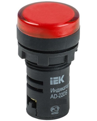 Лампа AD22DS (LED) матрица D22мм красный 12В AC/DC (BLS10-ADDS-012-K04). Светосигнальный индикатор. IEK в Набережных Челнах