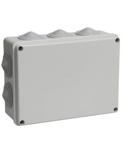 Коробка распаячная КМ41243 190х140х70 открытой проводки IP44 10 гермовводов серая (UKO11-190-140-070-K41-44). Коробка распаячная безгалогенная (HF). IEK в Набережных Челнах