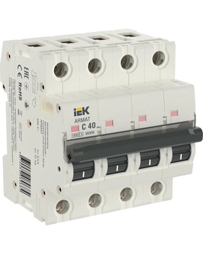 M06N 4P C 40А 6кА ARMAT (AR-M06N-4-C040). Автоматический выключатель. IEK в Набережных Челнах