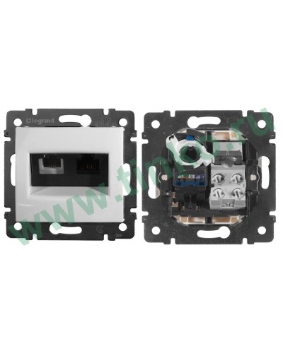 Розетка Valena 2xRJ11+RJ45 Cat.6, белый (770080). Розетка. LegranD в Набережных Челнах