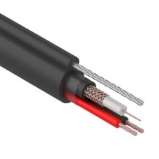 КВК-П-2+2x0,75 мм², +ТРОС (Cu/Cu) черный REXANT (01-4107). Кабель комбинированный для систем видеонаблюдения. Rexant