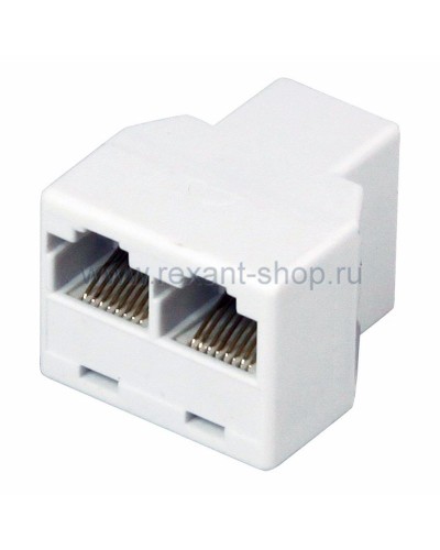 Двойник компьютерный UTP RJ-45(8P8C) (гнездо - 2 гнезда) REXANT (03-0103): Кабельный соединитель в Набережных Челнах