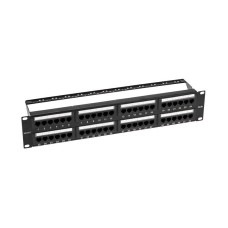 Панель коммутационная с кабельными органайзерами 19", 2U, 48 портов, UTP, RJ-45, CAT 5e REXANT PRO (02-0032): Патч-панель 19"