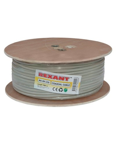 RG-8X, 50 Ом, CCS/Al/A, 75% (01-2021). Кабель коаксиальный радиочастотный. Rexant в Набережных Челнах