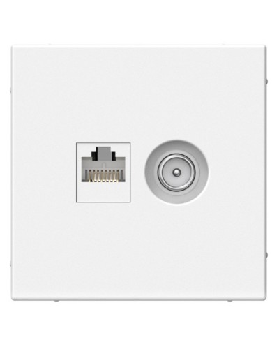 ArtGallery розетка двойная RJ45+TV, кат. 5Е, скрытой установки, механизм, белый (GAL000189). Розетка компьютерная + TV. Systeme Electric в Набережных Челнах
