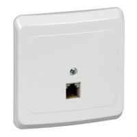 Этюд розетка RJ11 1-местная, в сборе, скрытой установки, белый (TELC-001B). Розетка телефонная. Systeme Electric