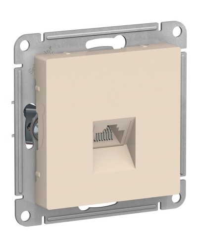 AtlasDesign розетка RJ45, кат. 5Е, 1-местная, скрытой установки, механизм, бежевый (ATN000283). Розетка компьютерная. Systeme Electric в Набережных Челнах
