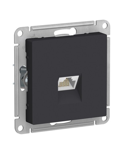 AtlasDesign розетка RJ45, кат. 5Е, 1-местная, скрытой установки, механизм, карбон (ATN001083). Розетка компьютерная. Systeme Electric в Набережных Челнах