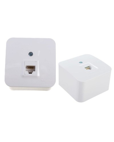 BLANCA розетка RJ45 1-местная, кат. 5Е, открытой установки, белый (BLNIA045001). Розетка компьютерная с изолированной пластиной. Systeme Electric в Набережных Челнах