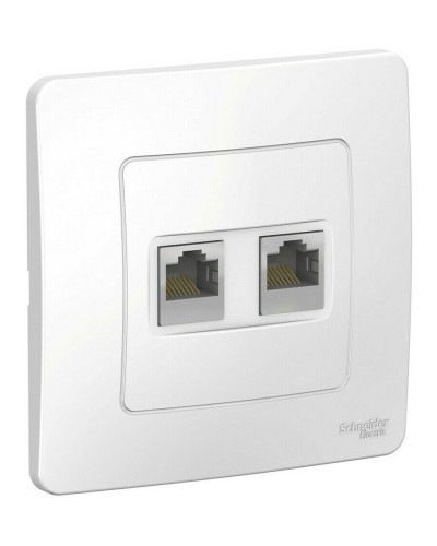 BLANCA розетка RJ45, 2-местная, кат. 5Е, скрытой установки, белый (BLNIS045451). Розетка компьютерная. Systeme Electric в Набережных Челнах