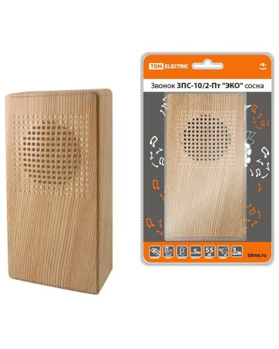 ЗПС-10/2-Пт ЭКО сосна, птичка, без кнопки, AC 230V (SQ1901-0026). Звонок проводной. TDM ЕLECTRIC в Набережных Челнах