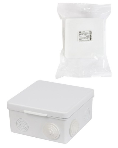 Коробка ОП 100х100х55мм, крышка, IP54, 8вх., белая (SQ1401-0923). Распаячная коробка. TDM ЕLECTRIC в Набережных Челнах