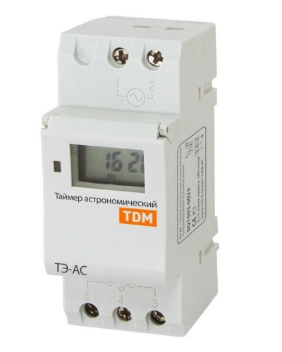 ТЭ-АС-1мин/24ч-8on/off-16А-DIN (астрономический) TDM (SQ1503-0023). Таймер электронный. TDM ЕLECTRIC в Набережных Челнах