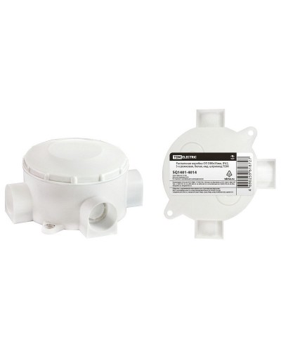 Распаячная коробка ОП D80х35мм, IP42, 3-х рожковая, белая TDM (SQ1401-4014). Распаячная коробка ОП. TDM ЕLECTRIC в Набережных Челнах