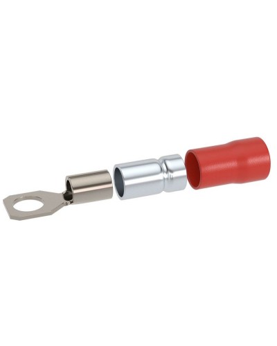 Наконечник НКИ 0,25-1,5 М5 (D5,3мм) с отверстием под винт (100 шт) (2A5P-DS-PVC). Наконечник с отверстием под винт и изолированным фланцем ПВХ, двойная гильза. ДКС в Набережных Челнах