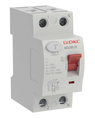 YON MAX MDL100 ВДТ, 2P, 10mA, 16A, АС (MDL100-2P1-16-AC). Автоматический выключатель дифференциальный (УЗО). ДКС в Набережных Челнах