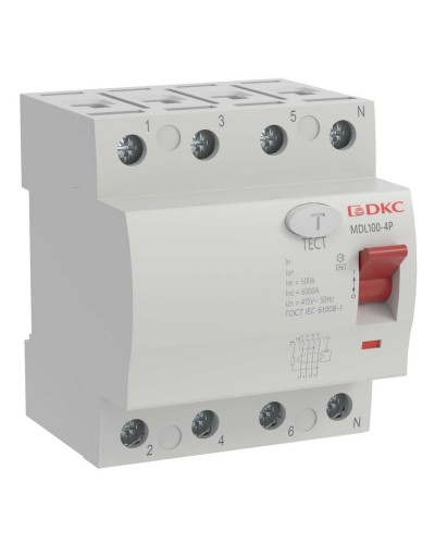 YON MAX MDL100 ВДТ, 4P, 30mA, 40A, АС (MDL100-4P2-40-AC). Автоматический выключатель дифференциальный (УЗО). ДКС в Набережных Челнах