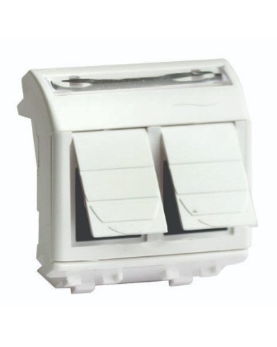Розетка RJ-45 Brava 2 модуля слоновая кость (75656S): Розетка компьютерная с двумя разъёмами в Набережных Челнах