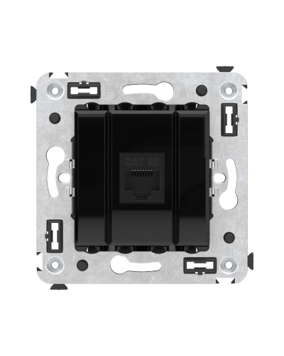 Розетка RJ-45 в стену, кат.5E, Avanti, одинарная, черный квадрат (4402663). Розетка компьютерная. ДКС в Набережных Челнах