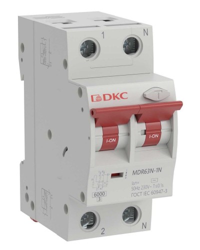 YON max MDR, 1P+N, 30mA, 63A, 6kA, А (MDR63N-1N2C63-A). Автоматический выключатель дифференциального тока. ДКС в Набережных Челнах