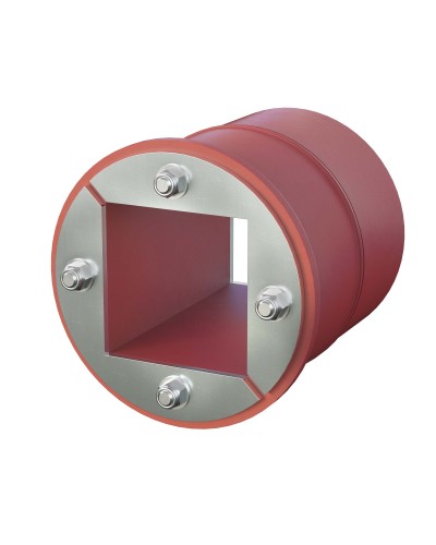 Проходка круглая, нержавеющая, D150х70 мм с проемом 90х90 мм (DXF3125): Проходка круглая, нержавеющая, с проёмом в Набережных Челнах