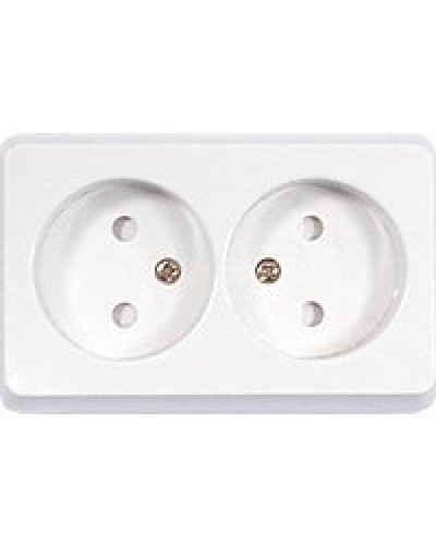 Розетка двойная открытой установки без з/к, бежевый, LK Standard (813601). Розетка без заземляющих контактов с защитными шторками. Экопласт в Набережных Челнах