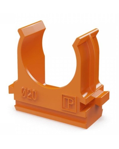 Крепёж-клипса для труб АБС-пластик оранжевая D20 (100 шт) (PR13.0064). Крепление для труб ПВХ. Промрукав в Набережных Челнах